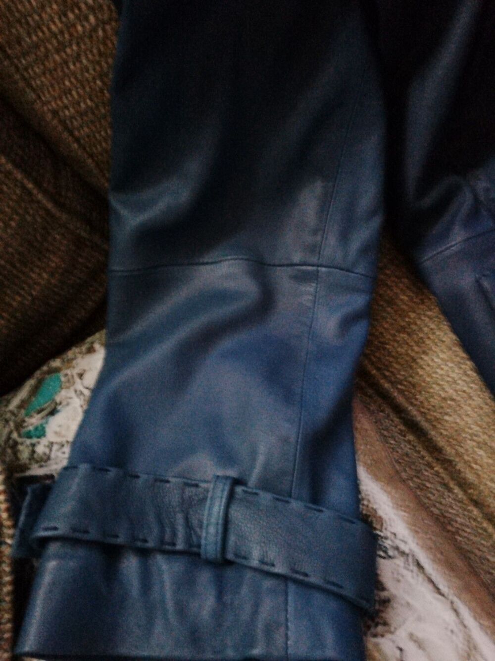 Wilsons Leather Women Blue Belted Genuine Leather Trench Coat Jacket Size XXL - Picture 14 of 16